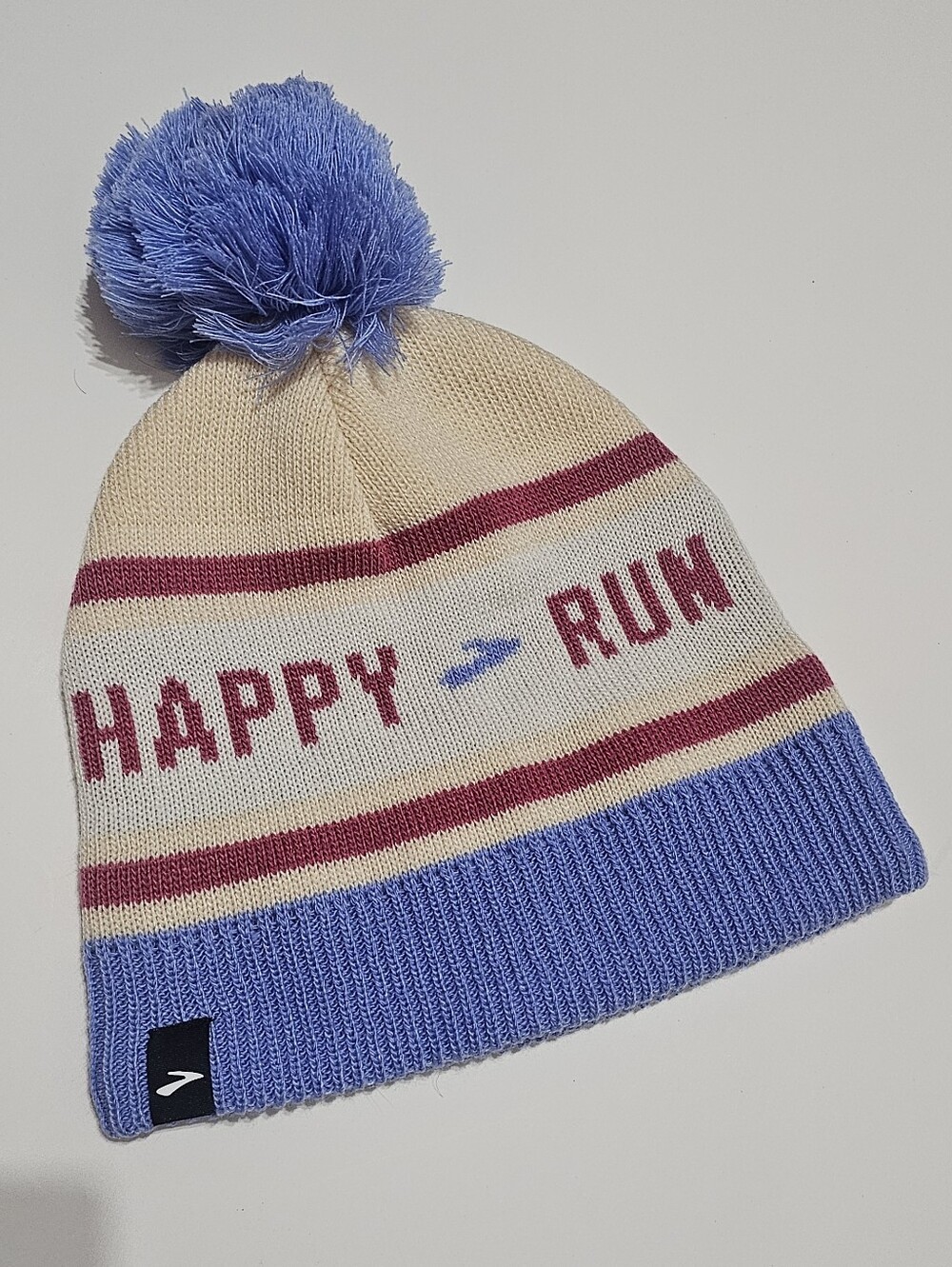 Brooks Cream, Lavender & Maroon Kids Pom Beanie